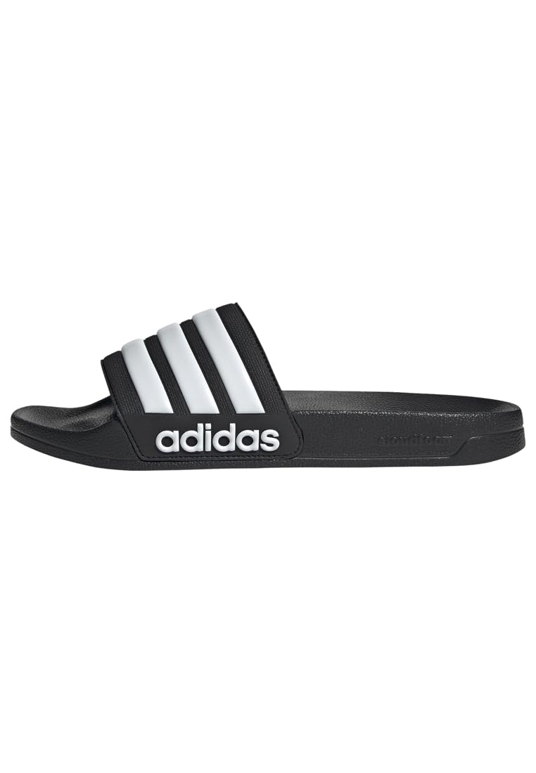 adidas Unisex Adilette Shower Slides , Core Black / Cloud White ,43 EU