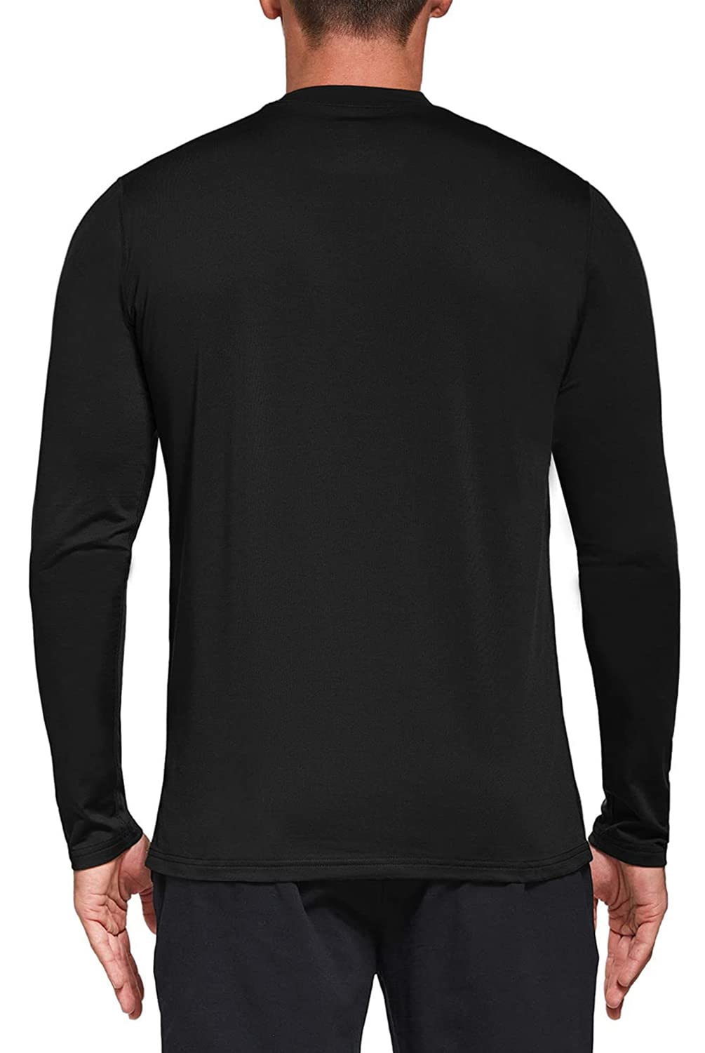 Herren 3er Pack Langarmshirt T-Shirts, UPF 50+ UV Schnelltrocknend Funktionsshirt Laufshirts, Atmungsaktiv Langarm Sportshirt Gym Outdoor Workout Fitness Oberteil Black/White/Grey-3P01-L