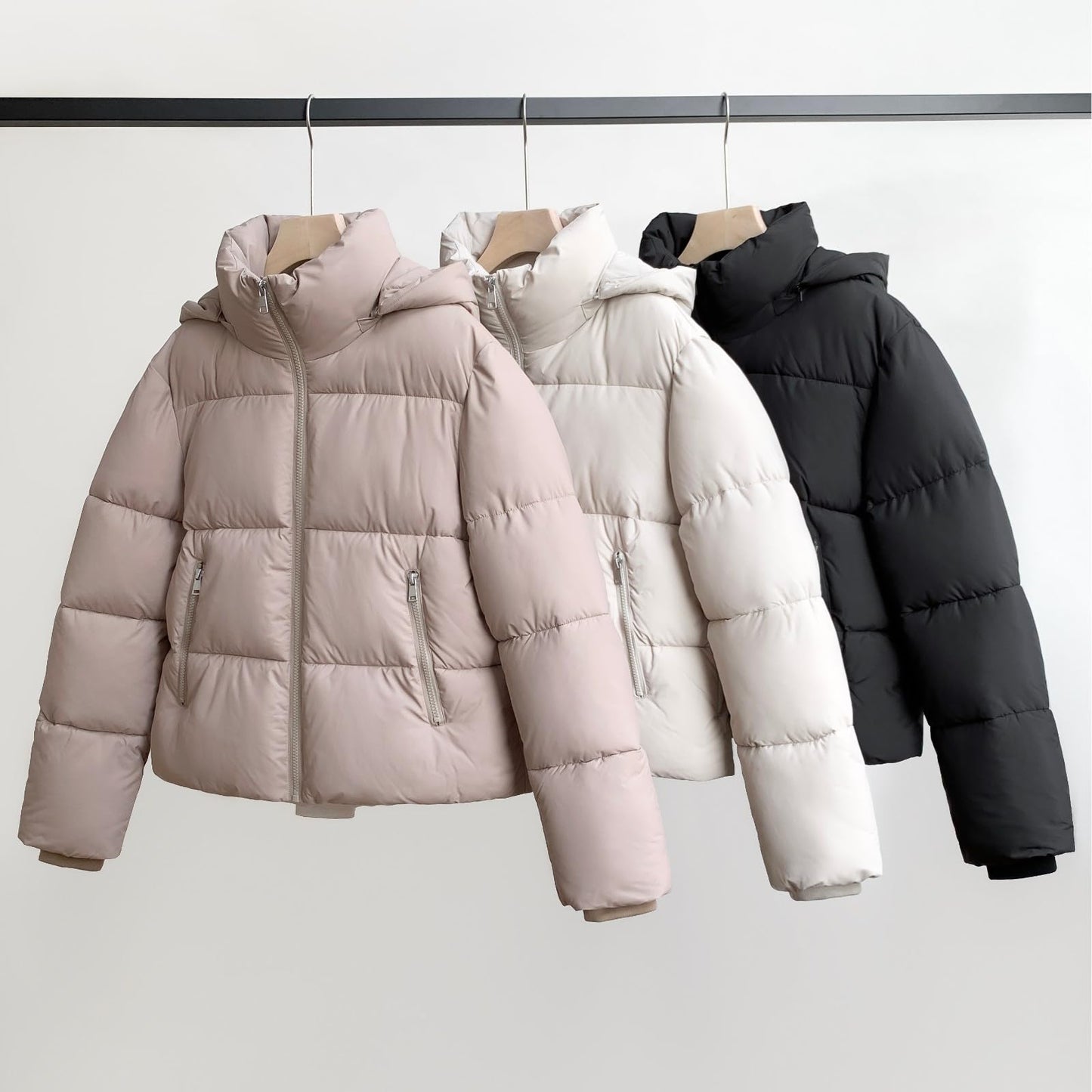 PUFFIT Damen Winter Jake mit Kapuze Warmer Wasserdicht Winterjacke Steppmantel Female Jacken