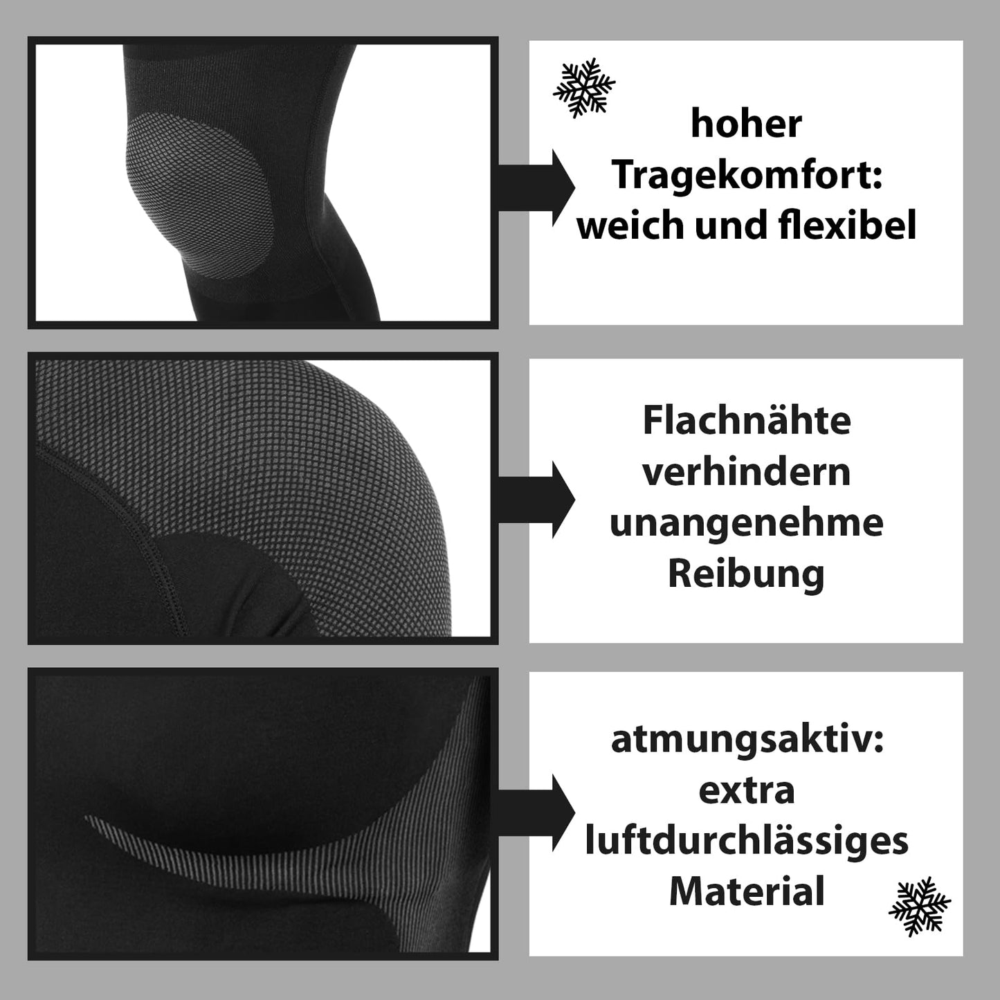 ALPIDEX Damen Funktionswäsche Thermounterwäsche Skiunterwäsche - atmungsaktiv, wärmend und schnell trocknend, Größe:S/M, Farbe:Black-Grey