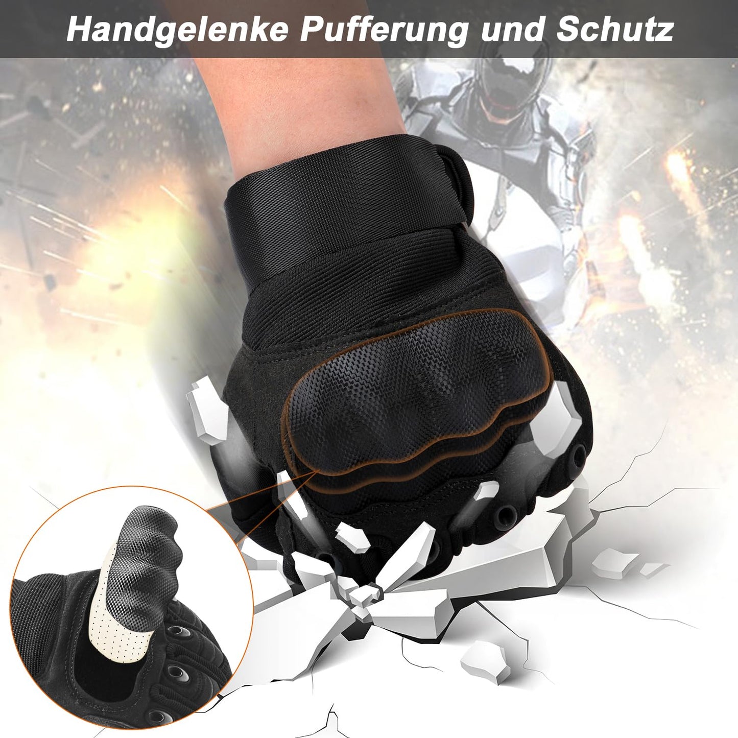 COZOME Motorradhandschuhe Herren, Starke Handschuhe Motorrad mit Protektoren, Sommer Atmungsaktiv Handschuhe mit Touchscreen für Motocross, Quad, Moped, Roller, Mountainbike