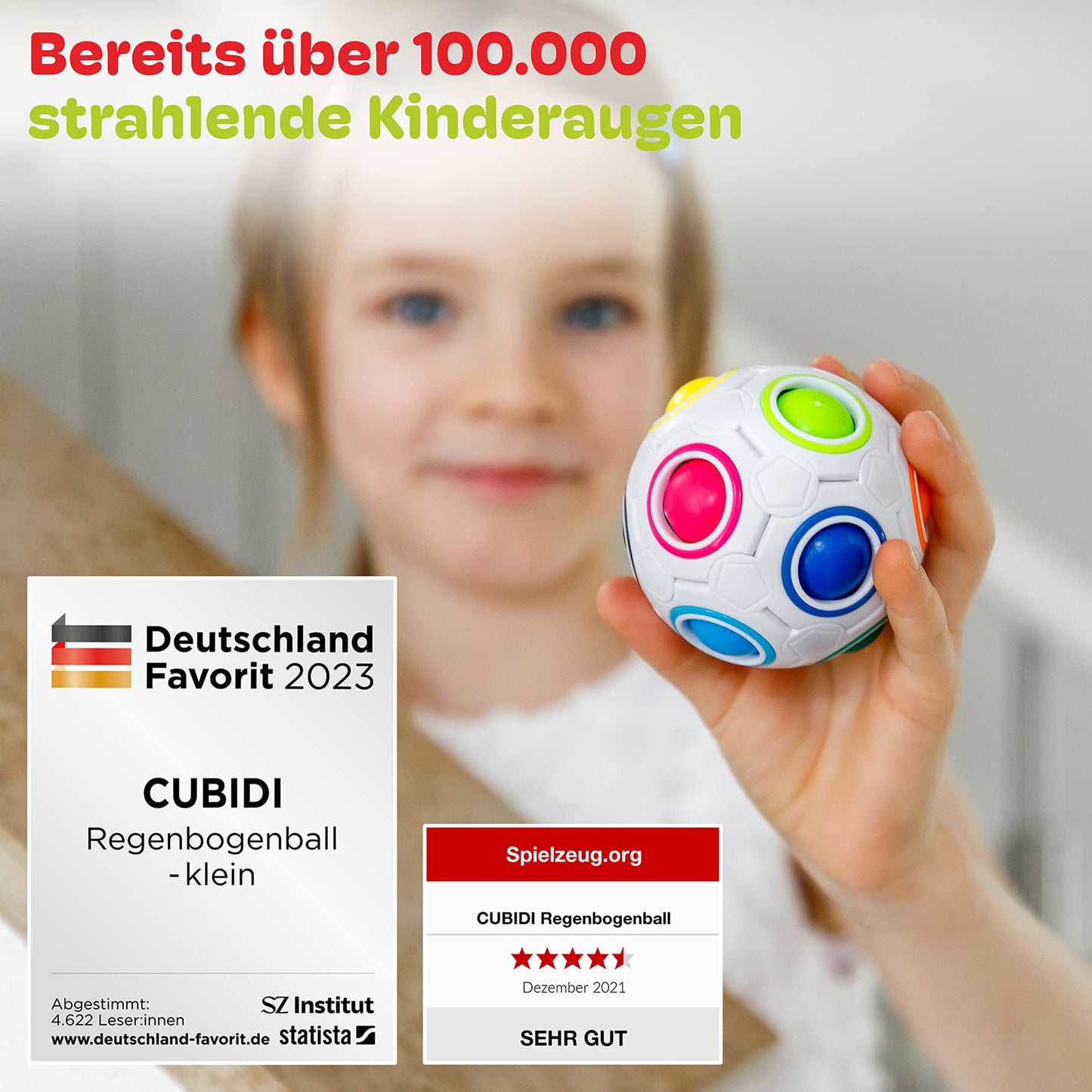 CUBIDI® Original Regenbogenball | Geschicklichkeitsspiel für Kinder und Erwachsene | Spannendes Knobelspiel für Mädchen und Jungen ab 6 Jahren | fördert räumliches Denken, Logik und Vorstellungskraft