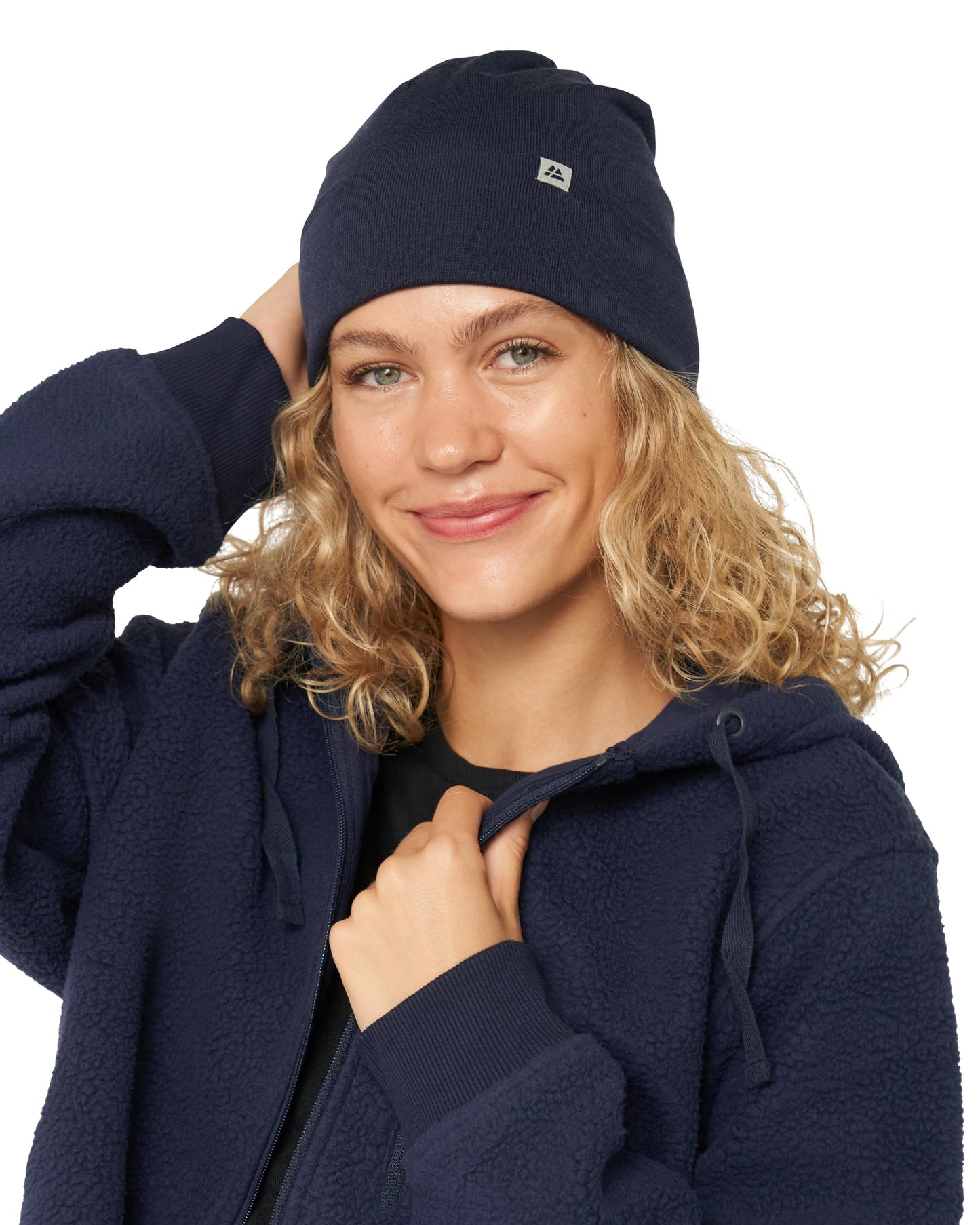 DANISH ENDURANCE Leichte Merino Mütze, Kopfbedeckung, Sportmütze, Weich & Atmungsaktiv, Beanie für Herren & Damen, Dunkles Marineblau, One Size