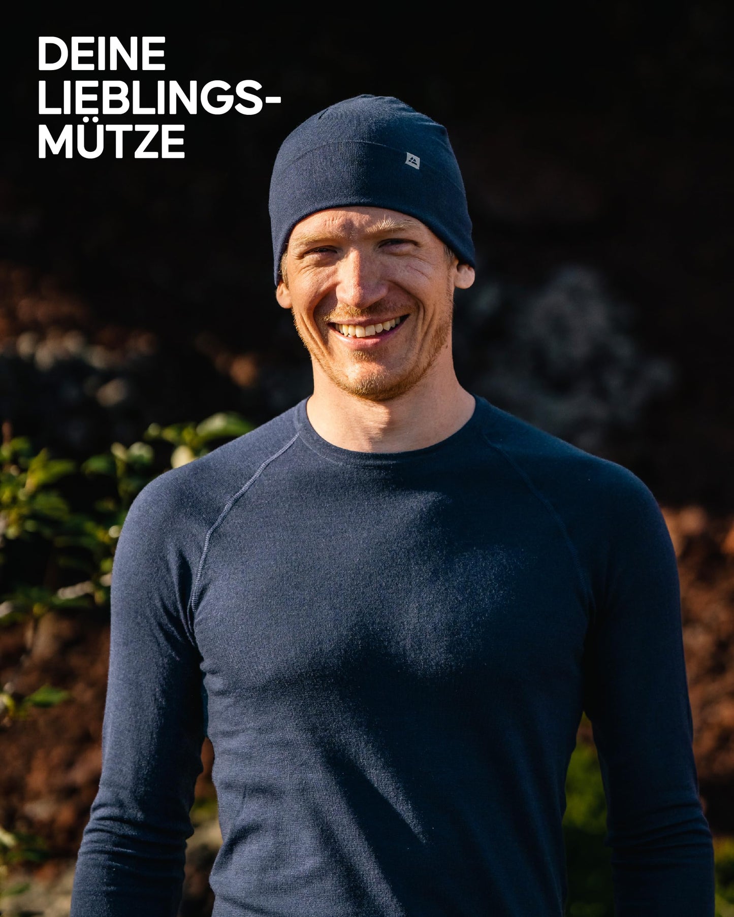 DANISH ENDURANCE Leichte Merino Mütze, Kopfbedeckung, Sportmütze, Weich & Atmungsaktiv, Beanie für Herren & Damen, Dunkles Marineblau, One Size